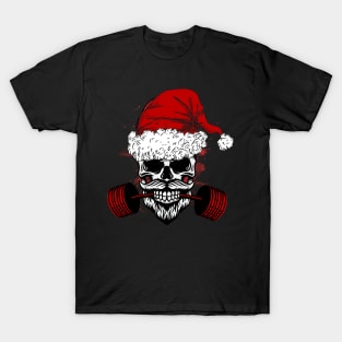 Christmas Santa Deadlift Barbell T-Shirt